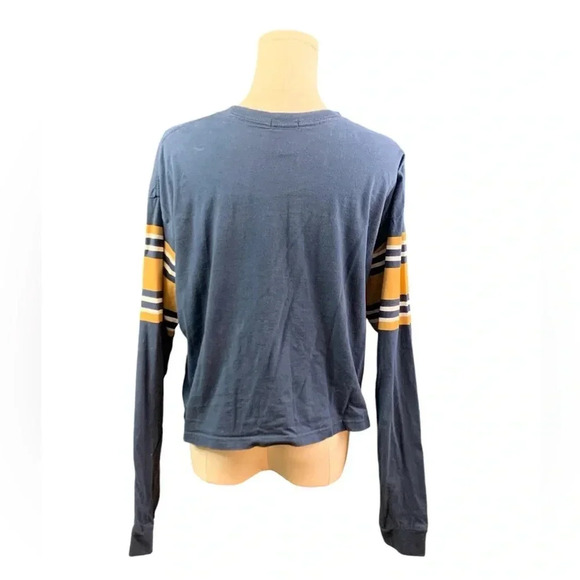Justify Navy & Yellow Long Sleeve Crop Top (Size XL) - Picture 2 of 2